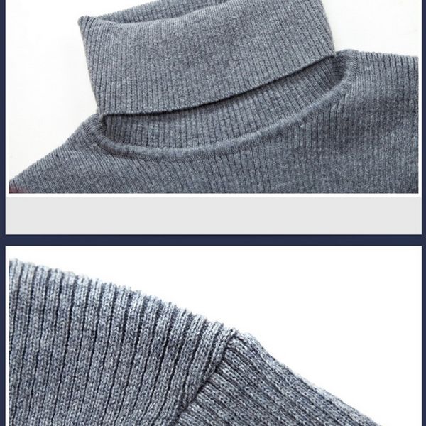

laamei winter high neck thick warm sweater mens turtleneck brand mens sweaters slim pullover men knitwear male double collar, White;black