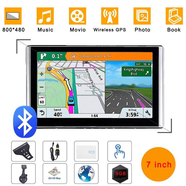 

gps tracker car 7 inches 8g hd resistance screen portable gps car navigation system localisateur