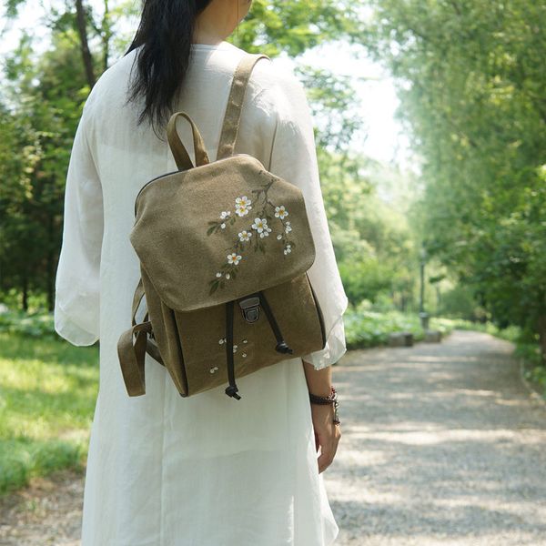 

hand-painted canvas bag female 2020 new small bag korean casual anti-theft shoulder female schoolbag student backpack tide