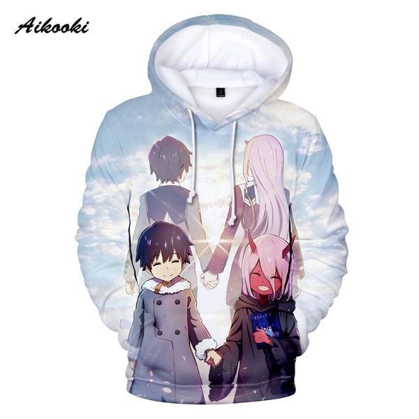 

aikooki darling in the franxx 3d hoodies men/women 3d hoodie sweatshirts fashion spring winter thin hoodies polluver sweet, Black