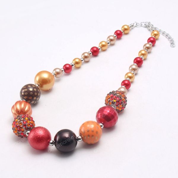 

fashion baby chunky beads necklace colorful bubblegum handmade jewelry for kids children thanksgiving gift sale, Silver
