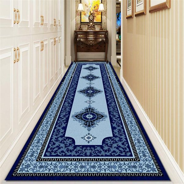 

asian style corridor mat flannel non-slip bedroom kitchen bedside rugs floor mat living room area rug persian flower carpets
