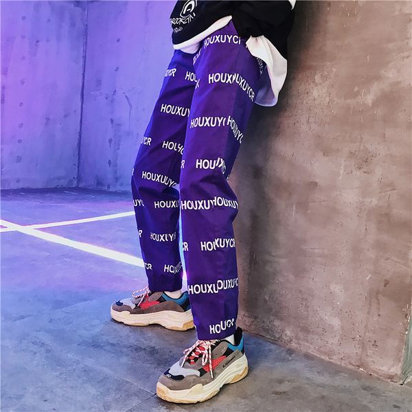 

men's trousers 2019 autumn and winter new handsome japanese couples trousers youth personality fashion trend men's clothing, Black