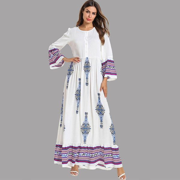 

Feitong Ladies Summer Elegant Maxi Dress Women National Robe Abaya Islamic Muslim Middle Eastern Long Dress Vestidos Verano 2019
