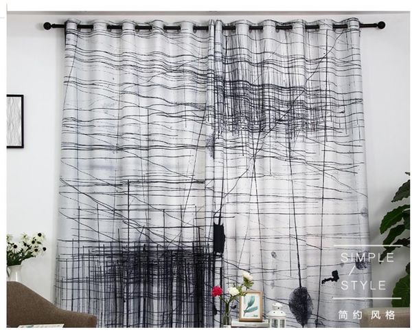 

customized 3d curtains simple modern lines thickened thermal insulation blackout curtains