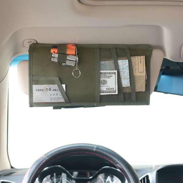 

multifunction car sun visor bag auto glasses ticket documents folder mobile phone organizer camping bag
