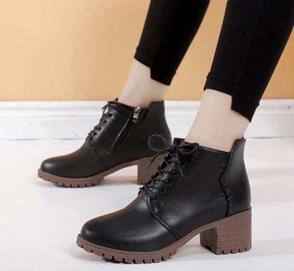 

fashion leather star women shoes woman leather short autumn winter ankle fashion brand women boots b06 p10, Black