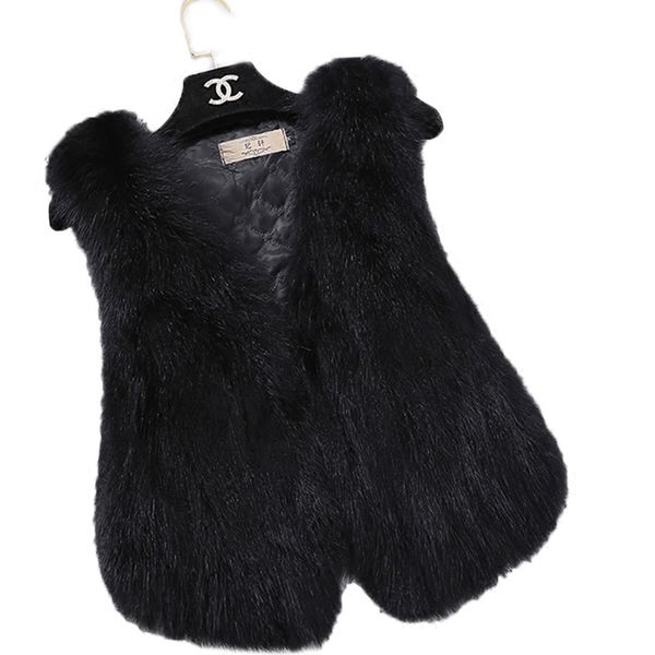 

ftlzz genuine raccoon fur vest women short design natural fur gilet 100% real coat casual plus size vests, Black
