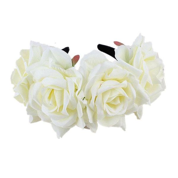 

1pcs bohemia women fashion flower headband artificial silk wedding hair bands girl headdress christmas headwear party supplies