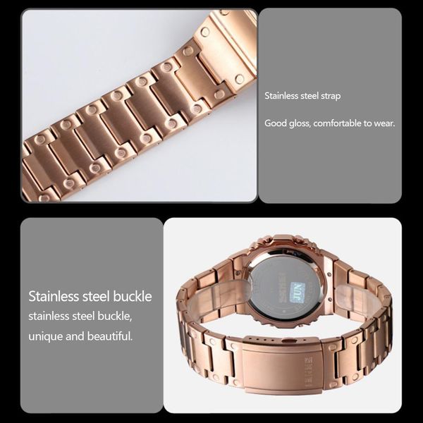 

skmei brand chronograph countdown digital watch men fashion outdoor sport wristwatch waterproof men's watch alarm clock, Slivery;brown