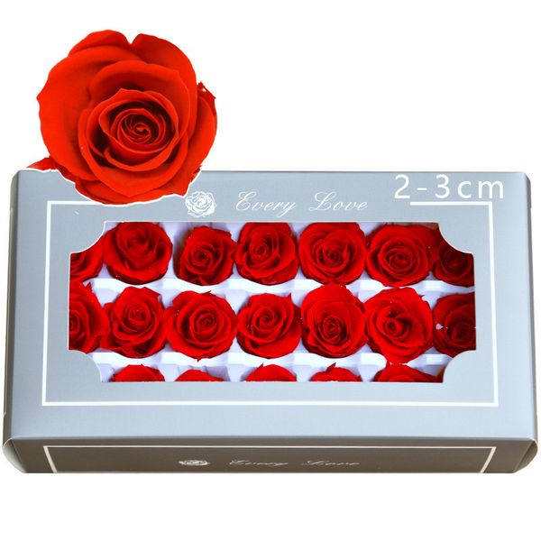 

2-3cm/21pcs,grade a preserved rose flower gift box,eternal rose heads for wedding party home decoration,rose flower gift favor