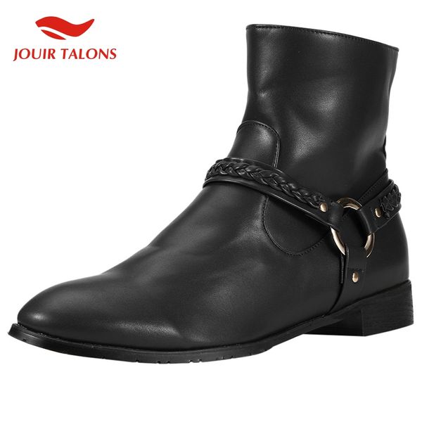 

jouir talons new fashion plus size 36-48 square heels ins shoes woman boots zipper black ankle boots women shoes