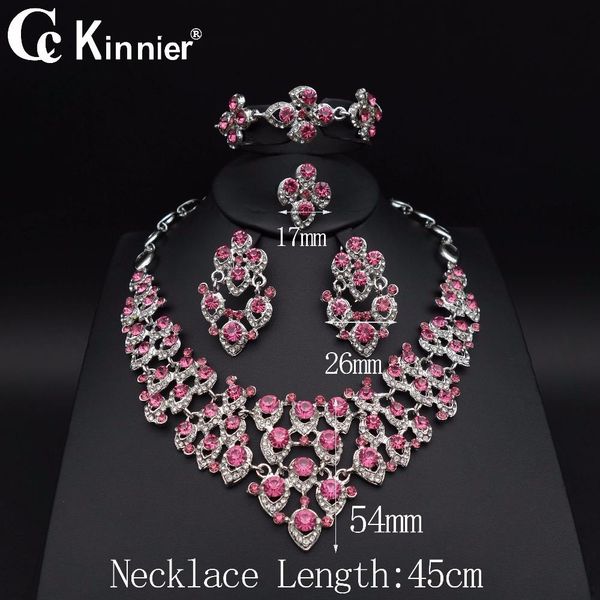 Dubai Red Color Wedding Jewelry Sets Bridal African Beads Necklace