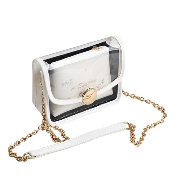 

women's bag package chain messenger bag fashion jelly transparent embroidery wild popular simple casual popular