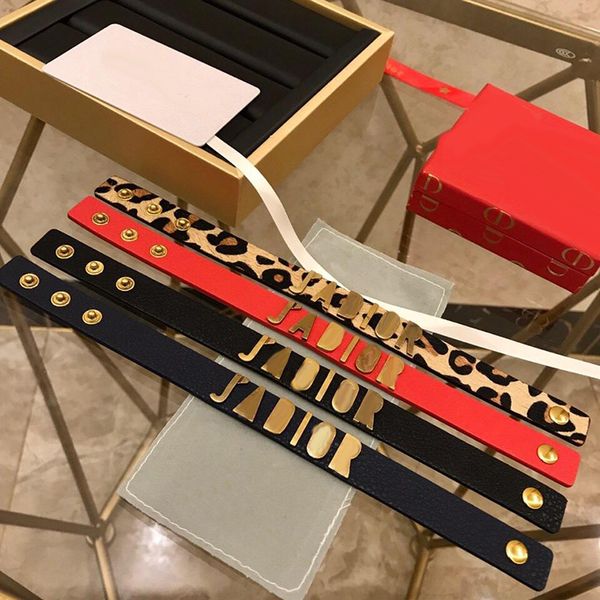 

2019 новая мода винтаж ювелирные изделия леопардовым принтом кожаный браслет для женщин классический модный дизайнер аксессуары для женщин, Black