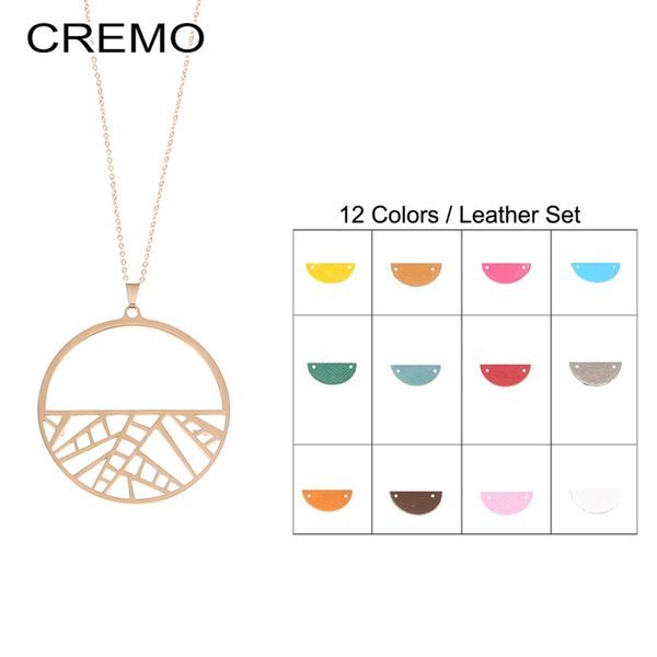 

cremo necklaces & pendant reversible leather round necklace personalized necklace jewelry for women dainty long chain, Silver