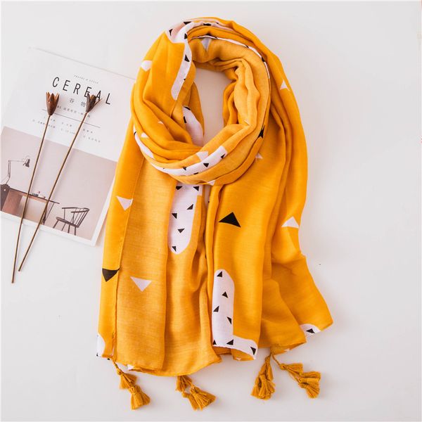 

han feng silk scarf woman cotton feel scarf turmeric color triangle geometry gauze a piece of cloth sunscreen shawl sandy beach a piece of, Blue;gray