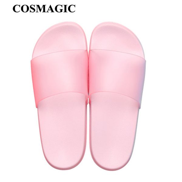 

cosmagic 2019 new indoor household slipper summer anti-slip quick drying soft sole beach bathroom shower pool couple slippers, Black
