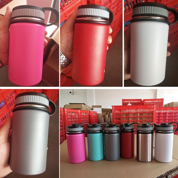 

12oz vacuum water bottle insulated 304 stainless steel water bottle travel coffee mug wide mouth flip cap cups 6 color fa2751