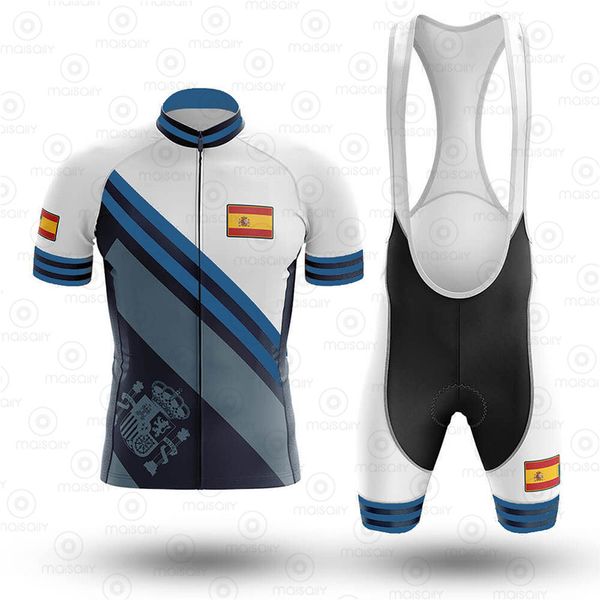 

spain 2020 new summer cycling suit road bike clothing men's pro shorts bib mtb bike jersey shirt kit, Black;blue