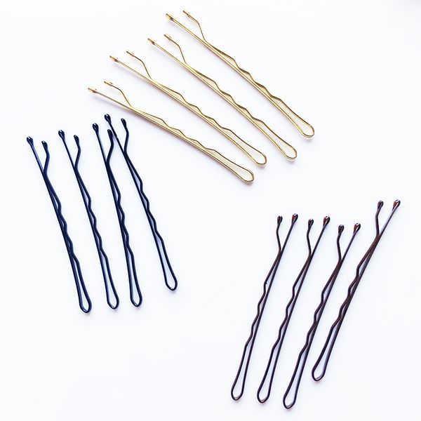 

100pcs/set black/browm/gold hairpins for women lady bobby pins invisible wave hairgrip barrette hairclip hair clips accessories, Slivery;white