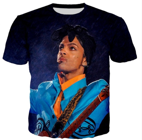 

fashion singer prince rogers nelson t shirt 3d print men/womens funny summer round collar short sleeve casual u1326, White;black