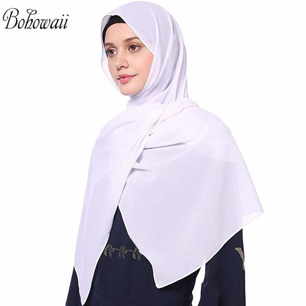 

bohowaii women's scarves soft chiffon solid sjaal muslim islamic long hijab scarf headscarf 70x25inch
