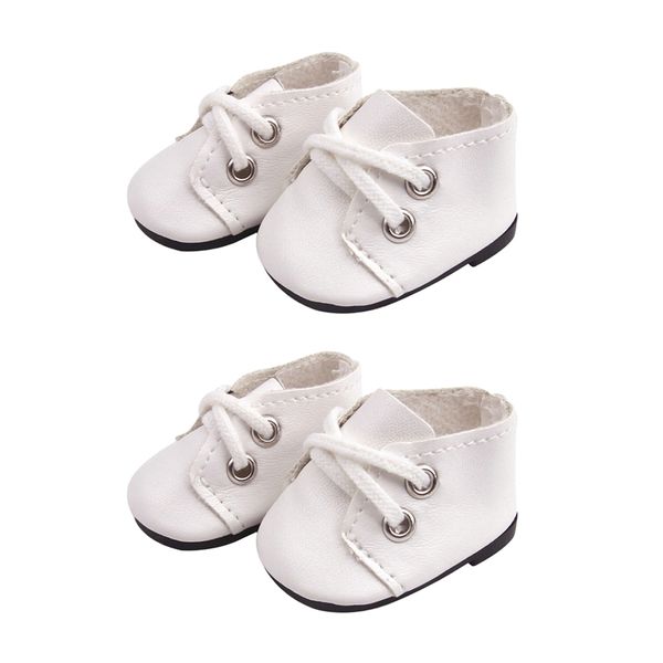 

2 pairs of comfortable pu leather white shoes fits mellchan 14.5inch doll