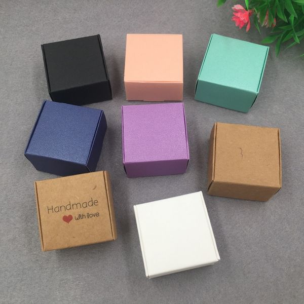 

10pcs colorful paper aircraft gifts box 4*4*2.5cm small jewelry packing box handmade kraft cardboard soap packaging gift boxes, Pink;blue