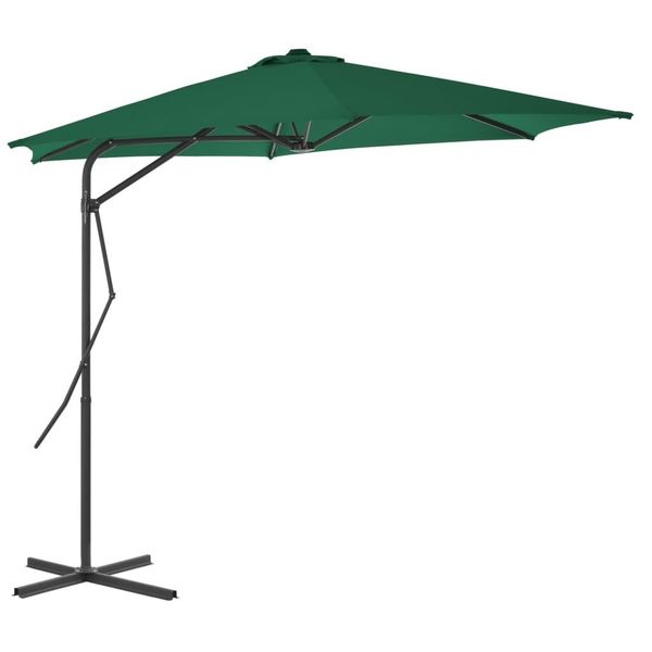 

outdoor parasol with steel mast 300 cm green garden sets
