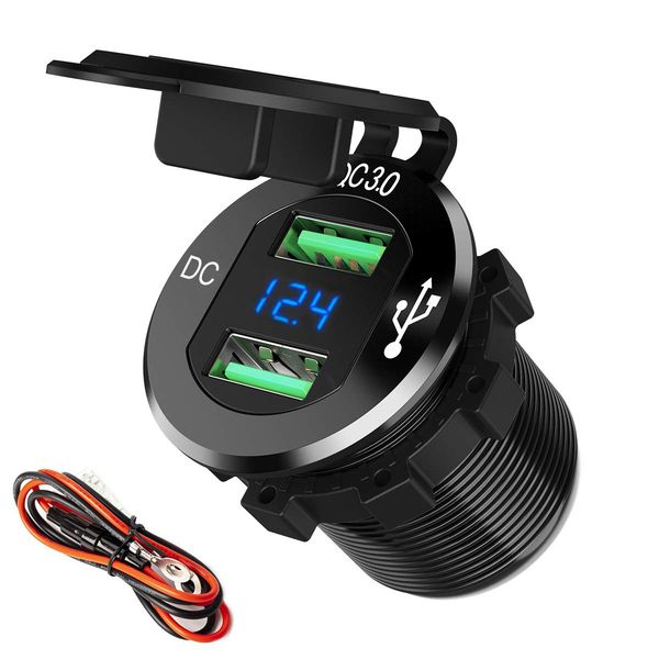Universal LED USB Auto Telefon Ladegerät Wasserdicht LKW Boot Steckdose 12V 24V