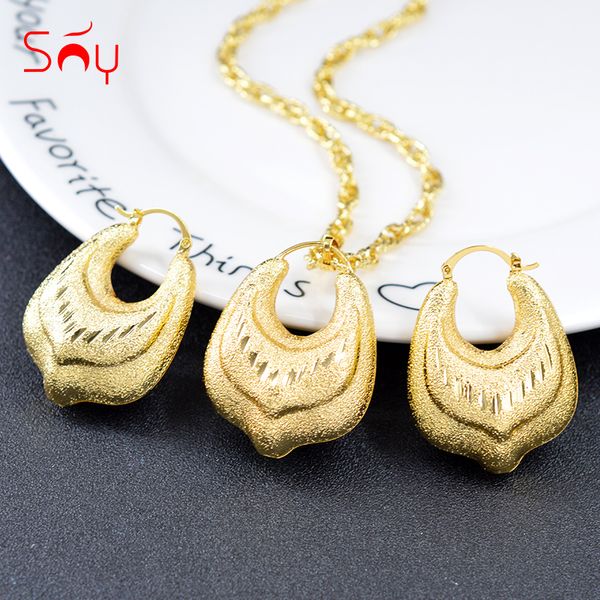 

sunny jewelry romantic heart jewelry set for women necklace earrings pendant selling copper big findings for wedding, Silver