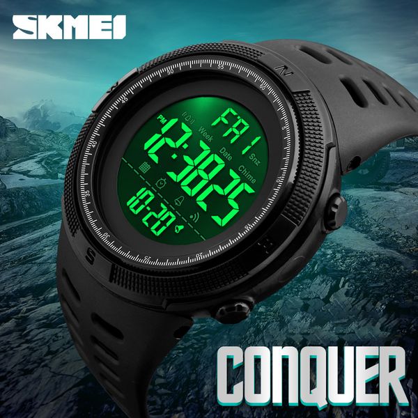 

skmei 1251 waterproof led digital watch clock sports men's watches relogio masculino for man relojes para hombre, Slivery;brown