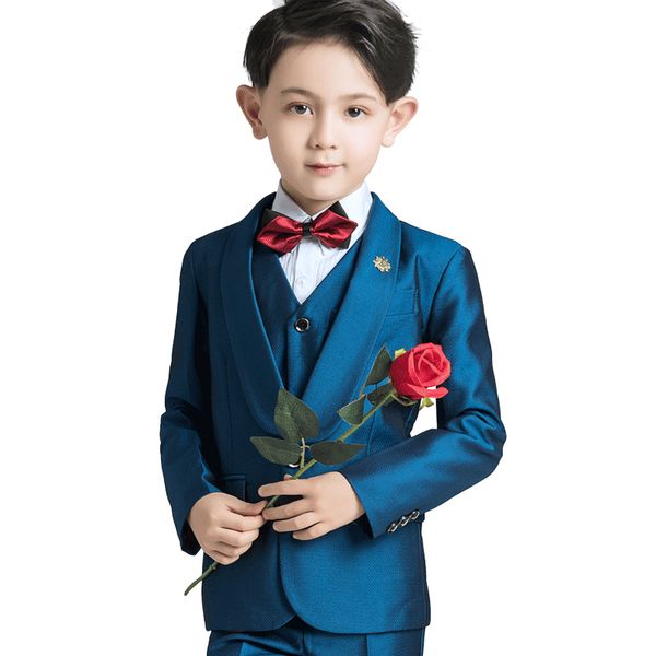 Meninos ocasião formal smoking notch lapela dois botões centro ventilação crianças casamento smoking criança terno personalizado elegante crianças menino terno vestido