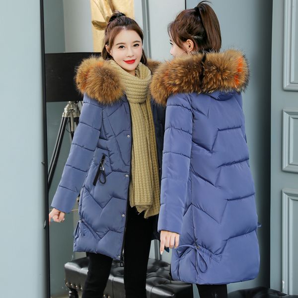 

2019 brand clothing jacket women warm cotton korean fashion casual harajuku mid-long ladies parka plus size m-3xl female jackets, Black