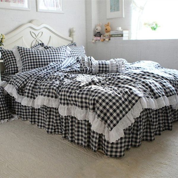 

top красивый плед пододеяльник рябить кружева пододеяльник wrinkle покрывало простыня рождество постельные принадлежности 100% хлопка bedski