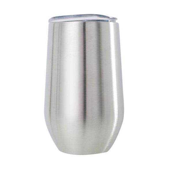 

16oz wine tumbler with lid stainless steel stemless wine glasses egg cups beer tumblers 380ml double wall vacuum insulated mug