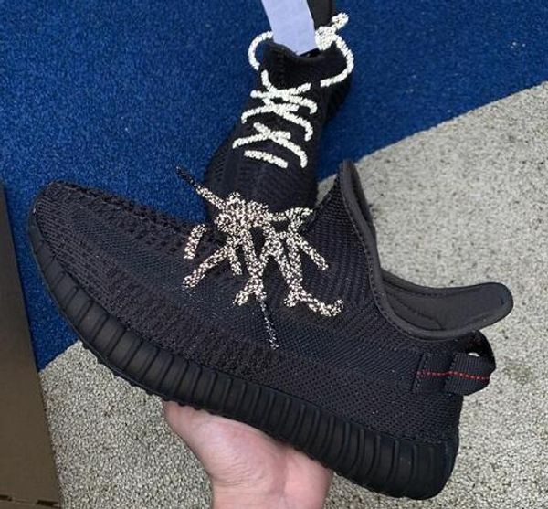 

2019 новый клей гиперпространство светятся в темноте статические светоотражающие кроссовки kanye west дизайнерский бренд черный мужские женс