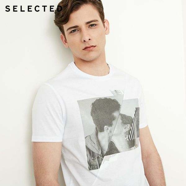 

men's portrait pattern trend stitching print short-sleeved t-shirt s|4182t4626, White;black