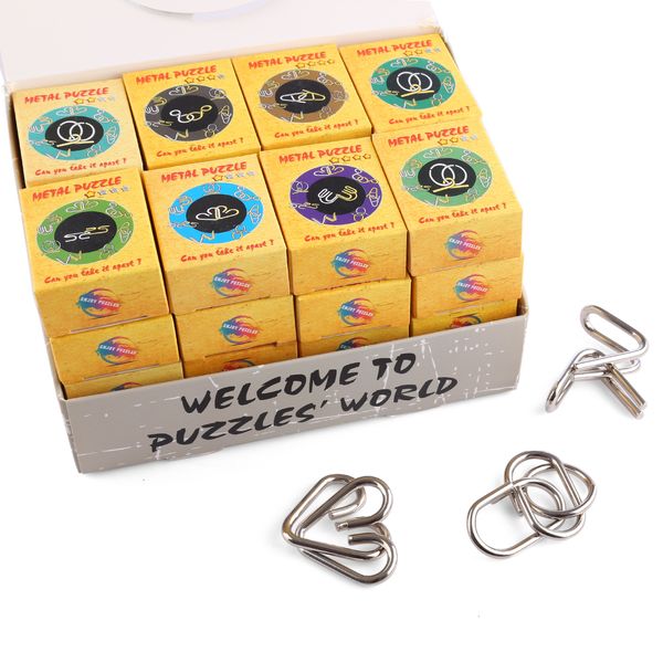 32pcs classic Intelligent Montessori Metal Wire Puzzle Braffling Brain Teaser Magic Rings Game Game Game Gifts Regali per bambini adulti Sh190911