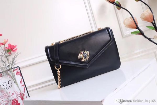 

new fashion designer women tiger flap handbags single golden chain shoulder bag good quality mini cross body handbag wallet purse clutch
