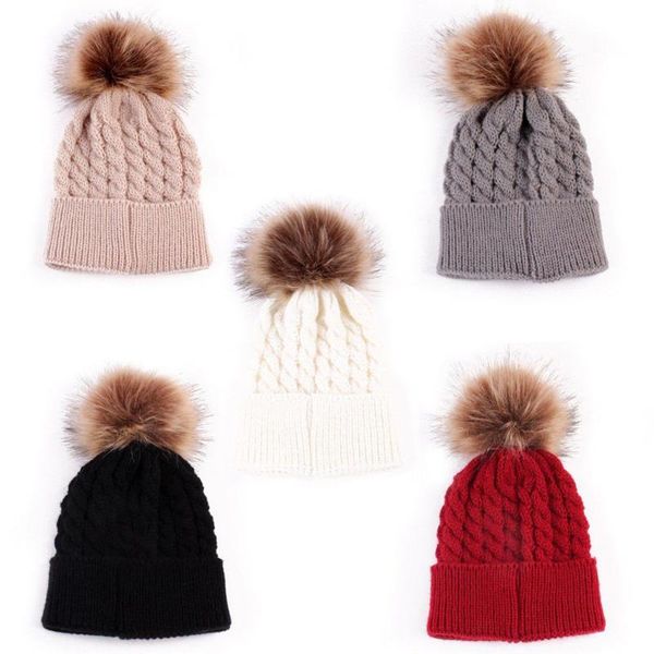 

black friday deals new 2018 winter newborn kids baby warm hat knitted wool girls boys hemming crochet ski caps
