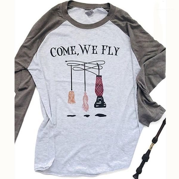 

long sleeve womens letter print ladies raglan sleeve christmas womens designer tshirts crew neck, White