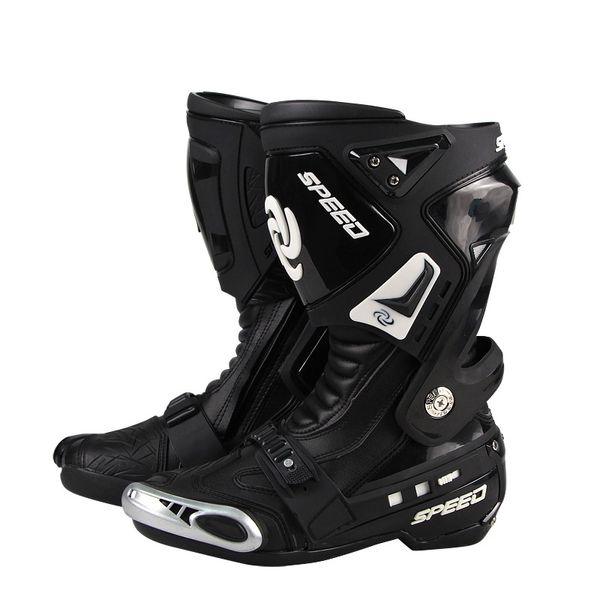 

genuine pro-biker boots speed motorcycle botas moto racing road race boots shoes knight microfiber leather motorcycle boot