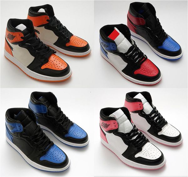

jumpman 1s mid og 1 mens kids basketball shoes homage to home banned bred toe chicago blue unc couture men sport sneakers designer, Black