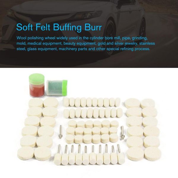 

76pcs soft felt buffing burr polishing wheels brushes kits for metal tools promotion dremel accessories polishing pad