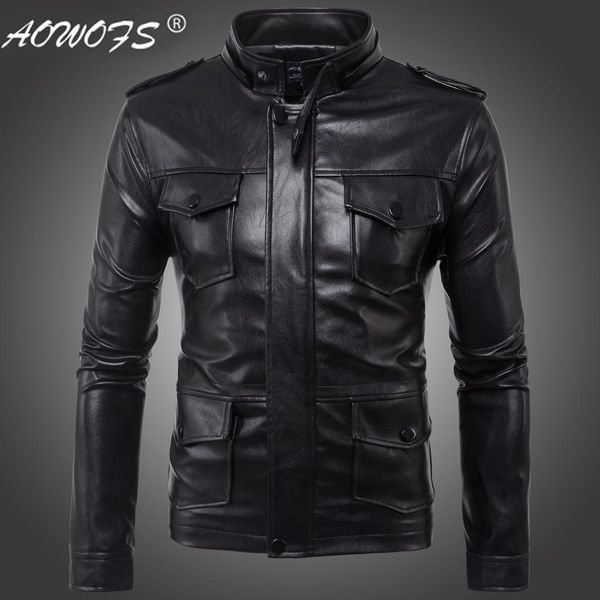 

2019 new style [code] european new style fashion men locomotive hooded men's leather jacket leather coat boutique m, Black
