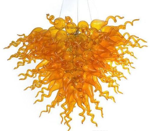 Art Design Lampade color ambra Lampadari a bocca Illuminazione Illuminazione in cristallo dalla Cina Lampadario a LED in vetro soffiato al 100%