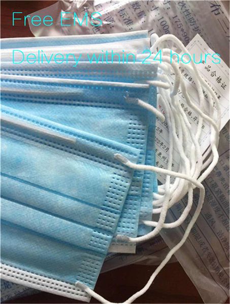 

3 layers non woven face masks ear loop anti-dust disposable face mask facial protective in stock n06