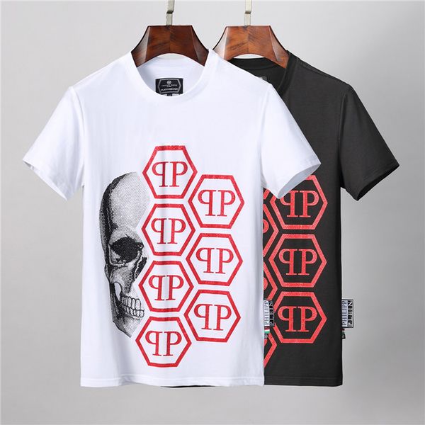 

philipp p brand mens designer t shirts firmata uomo fashion luxury designer t shirt summer homme mens tshirt tee 8012, White